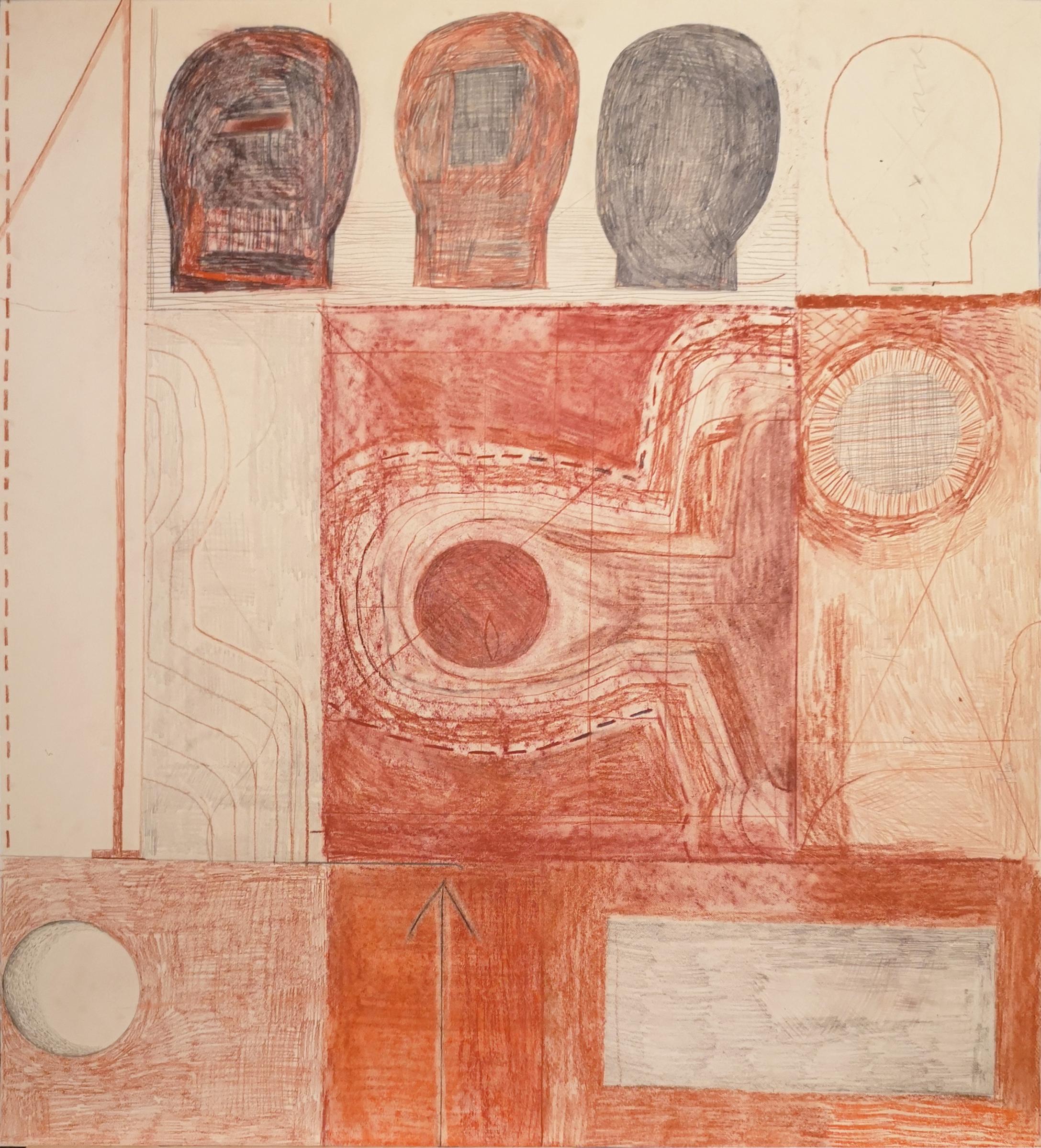 Vanitas I / 80 × 70 cm / kredka, pastel, ołówek na papierze / 2023