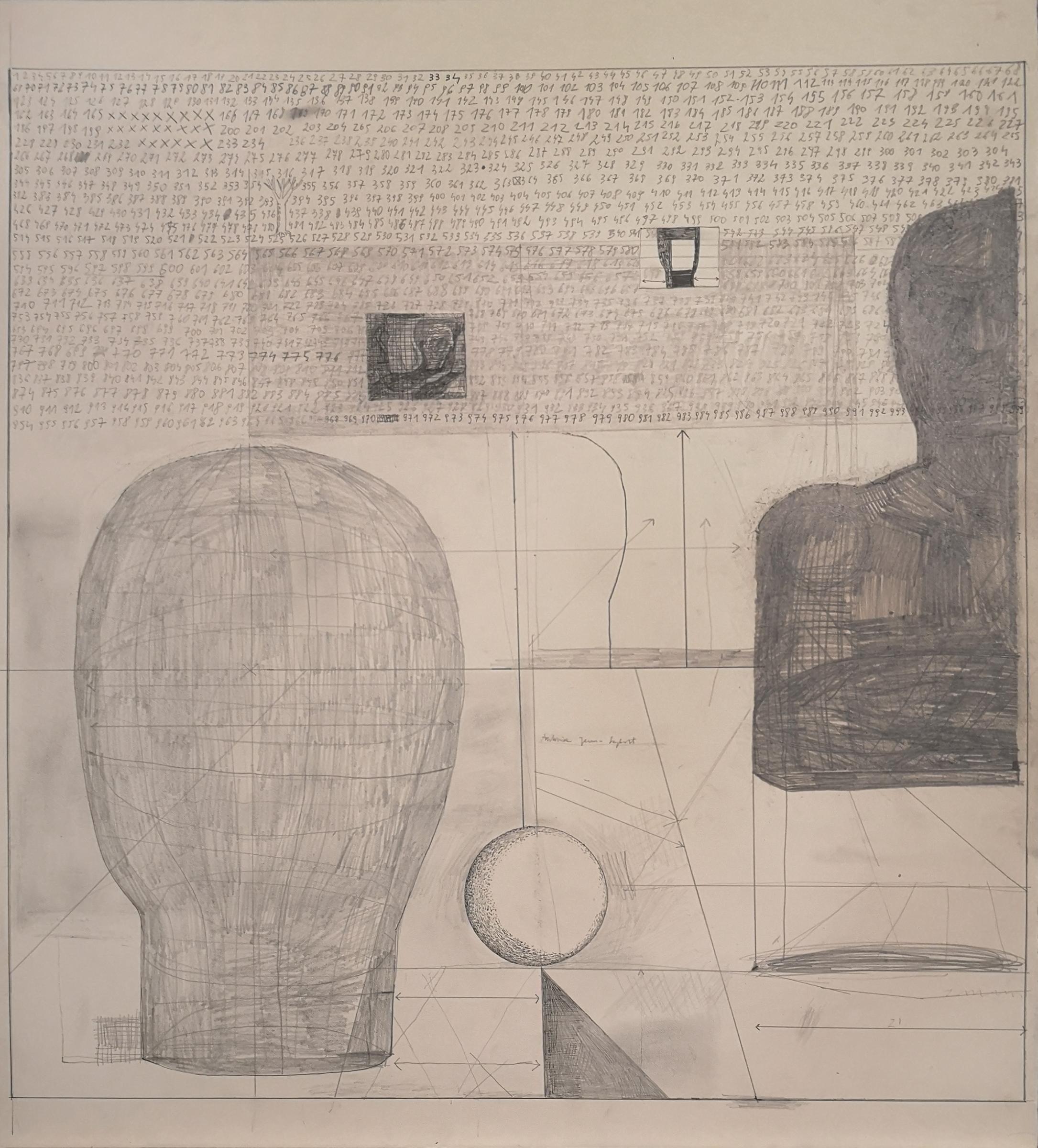 Vanitas III / 80 × 70 cm / ołówek na papierze / 2023