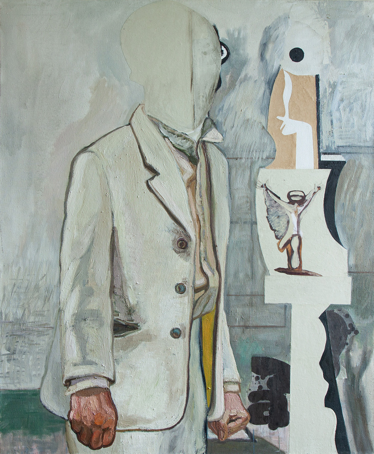 Czlowiek w marynarce / 110 × 90 cm / olej, papier na płótnie / 2022