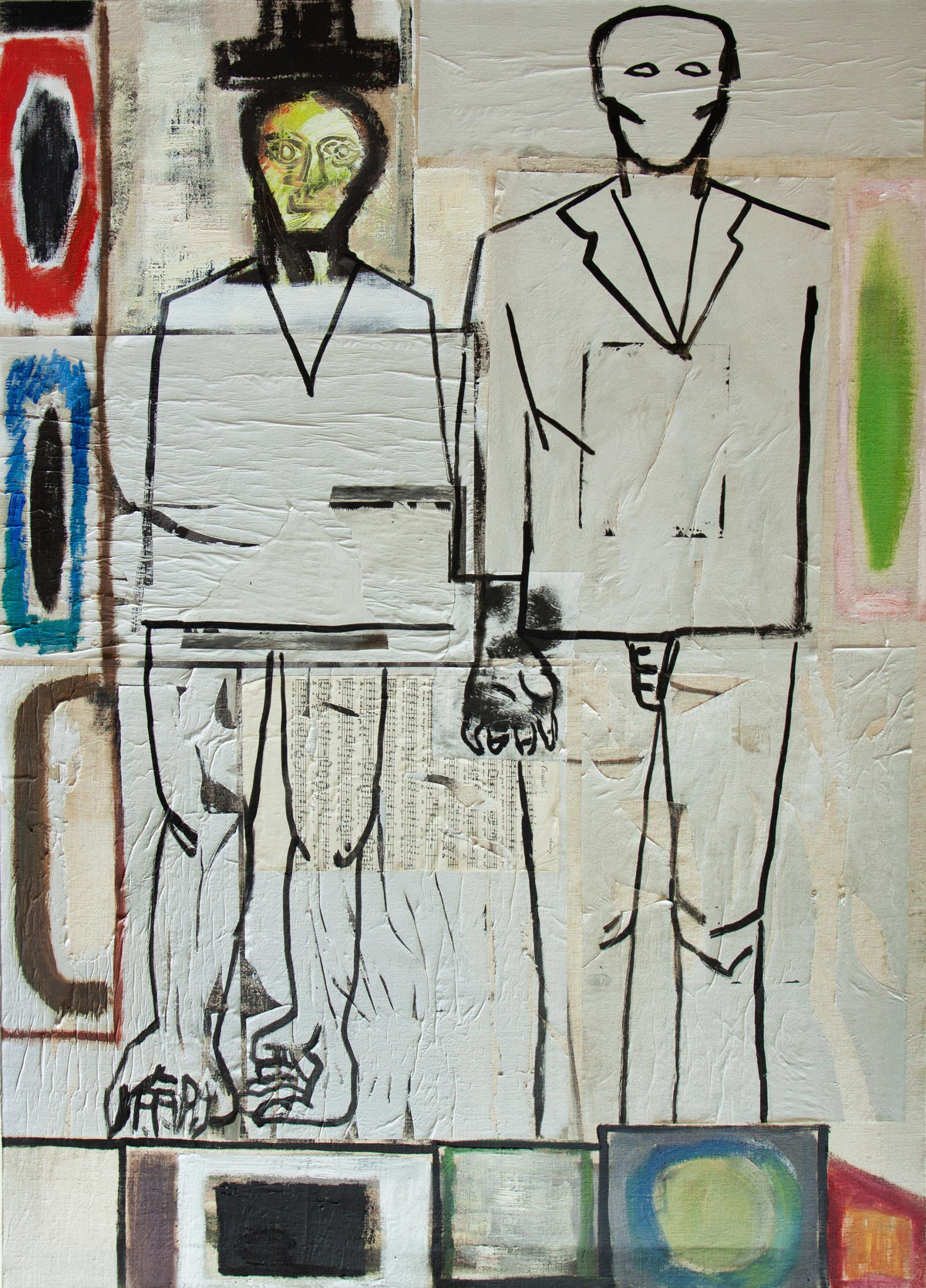 Dwie białe figury / 140 × 110 cm / olej na płótnie / 2023