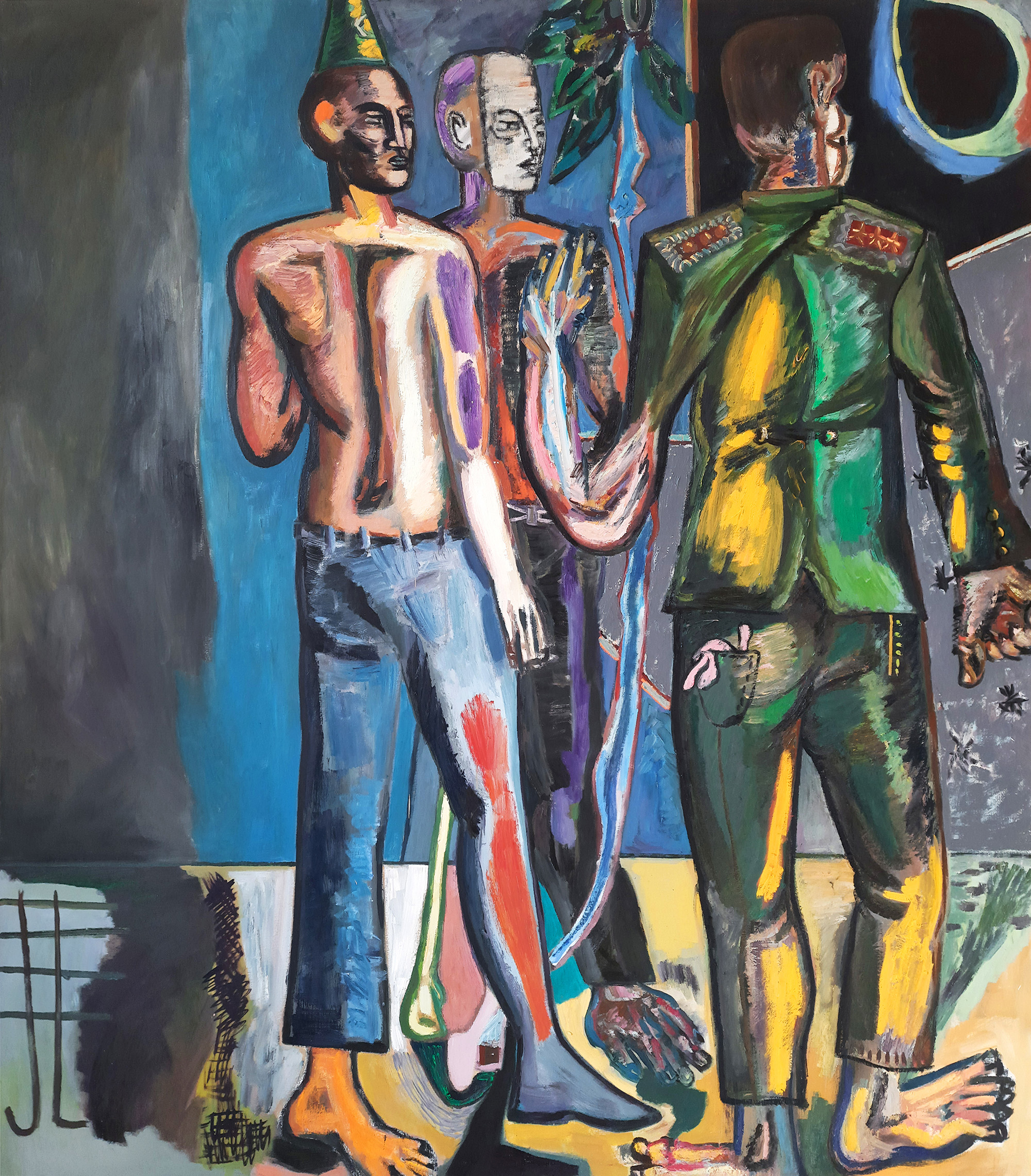 Spotkanie przy drzewie / 157 × 138 cm / olej na płótnie / 2023
