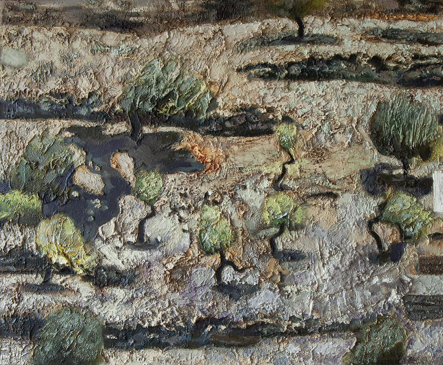 Studium krajobrazu greckiego / drzewa oliwne V / olej na płótnie / 59 × 72 cm / 2017-2018
