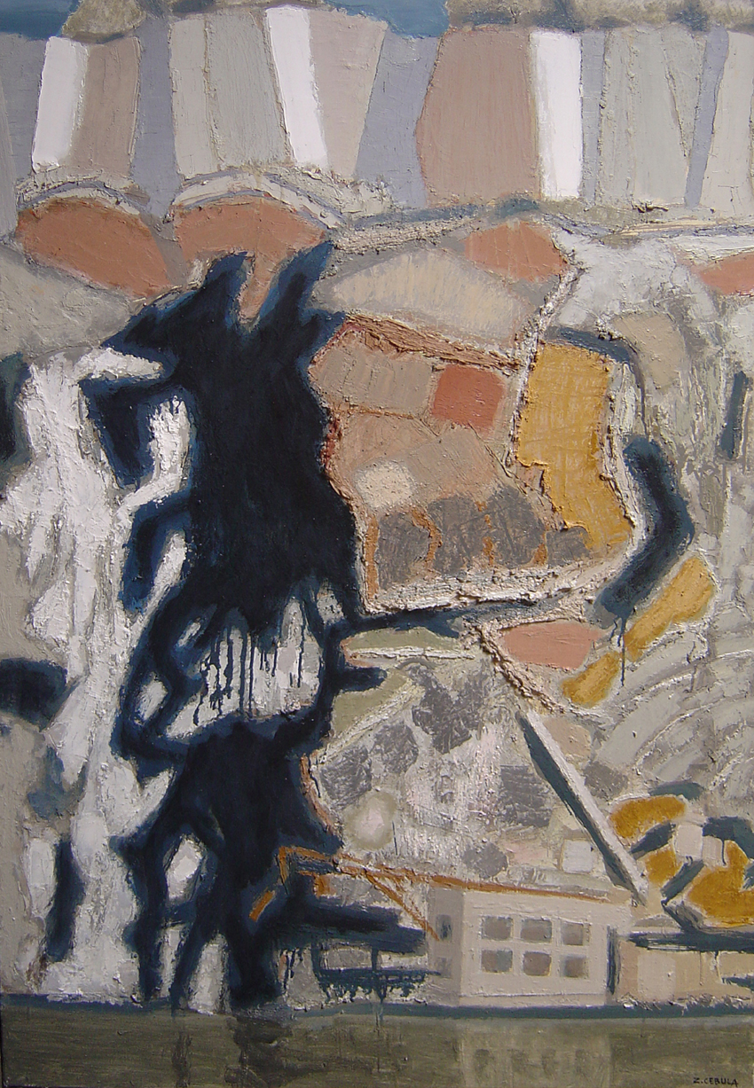 Brzeg na Santorini / olej na płótnie / 140 × 90 cm / 2004-2005