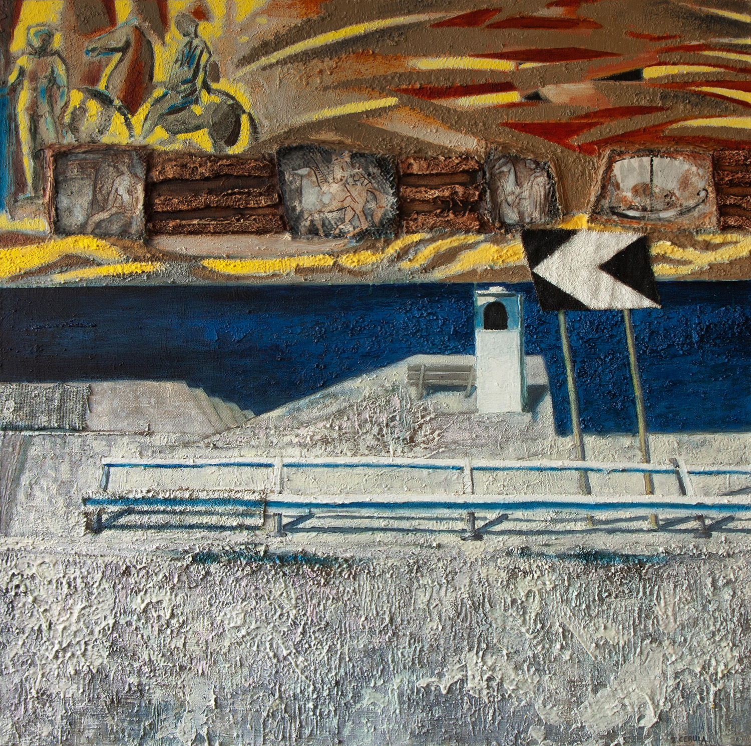 Niebieska Ósemka I / tech. wł. / olej na płótnie / poliptyk 8szt. / 88 × 88 cm / całość 88 × 704 cm / 2019-2021 