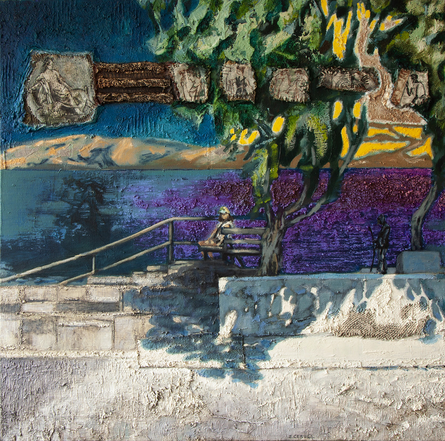 Niebieska Ósemka III / tech. wł. / olej na płótnie / poliptyk 8szt. / 88 × 88 cm / całość 88 × 704 cm / 2019-2021